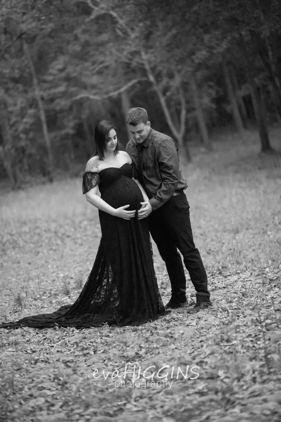 Lace Maternity Maxi Dress with Flutter Sleeves