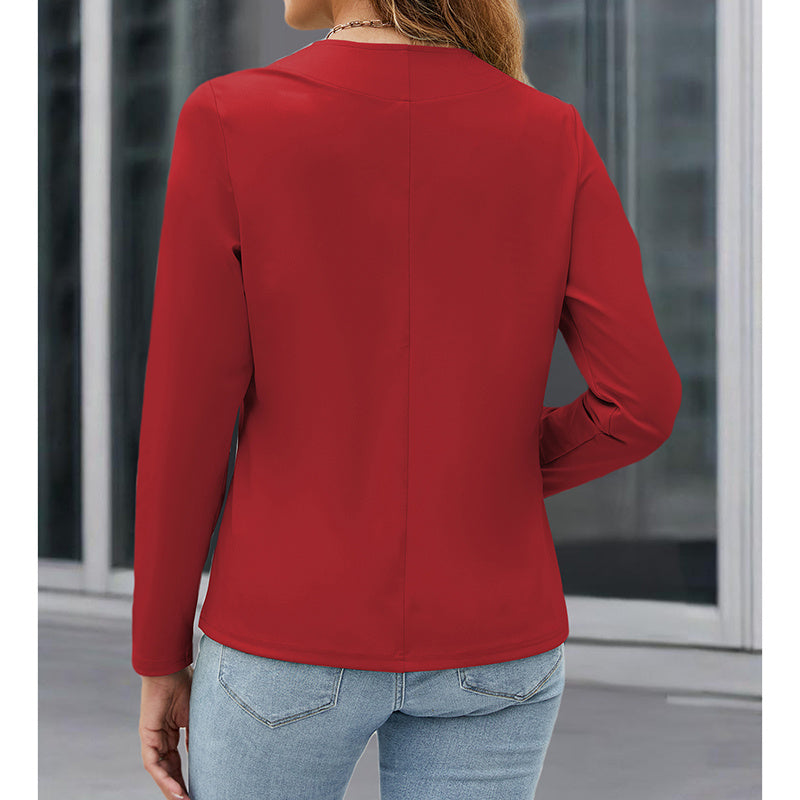 Women Plus Size Casual Blazer Open Front Long Sleeve Work Office Cardigan Jackets