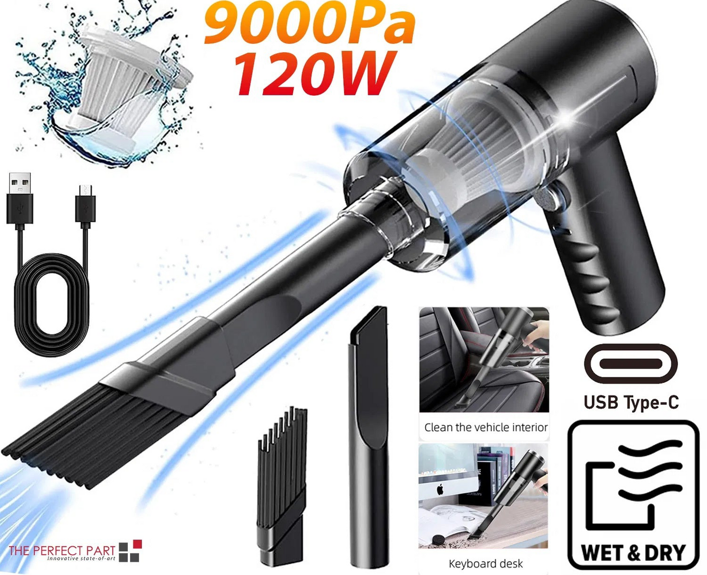 120W Cordless Handheld Vacuum Cleaner Small Mini Portable Car Auto Home Wireless