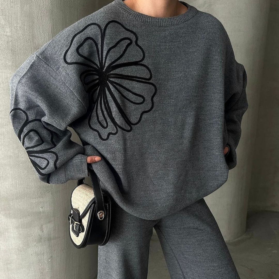 Top Loose Wide Leg Pants Two-piece Suit