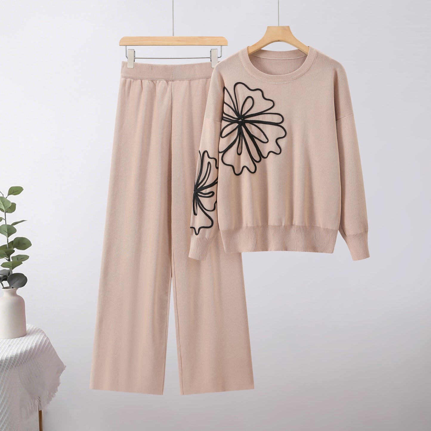 Top Loose Wide Leg Pants Two-piece Suit