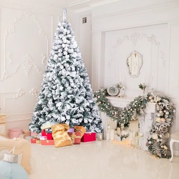 6FT PVC Flocking Christmas Tree 750 Branches Automatic TreeYS