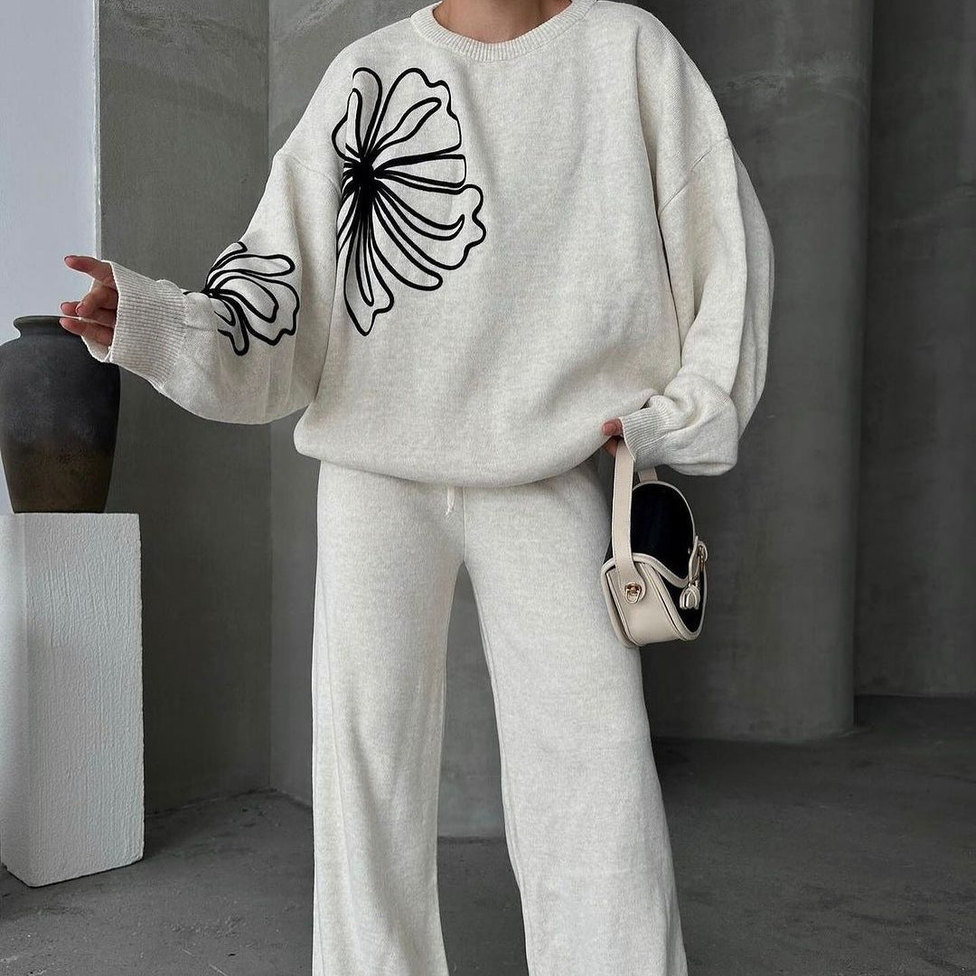 Top Loose Wide Leg Pants Two-piece Suit