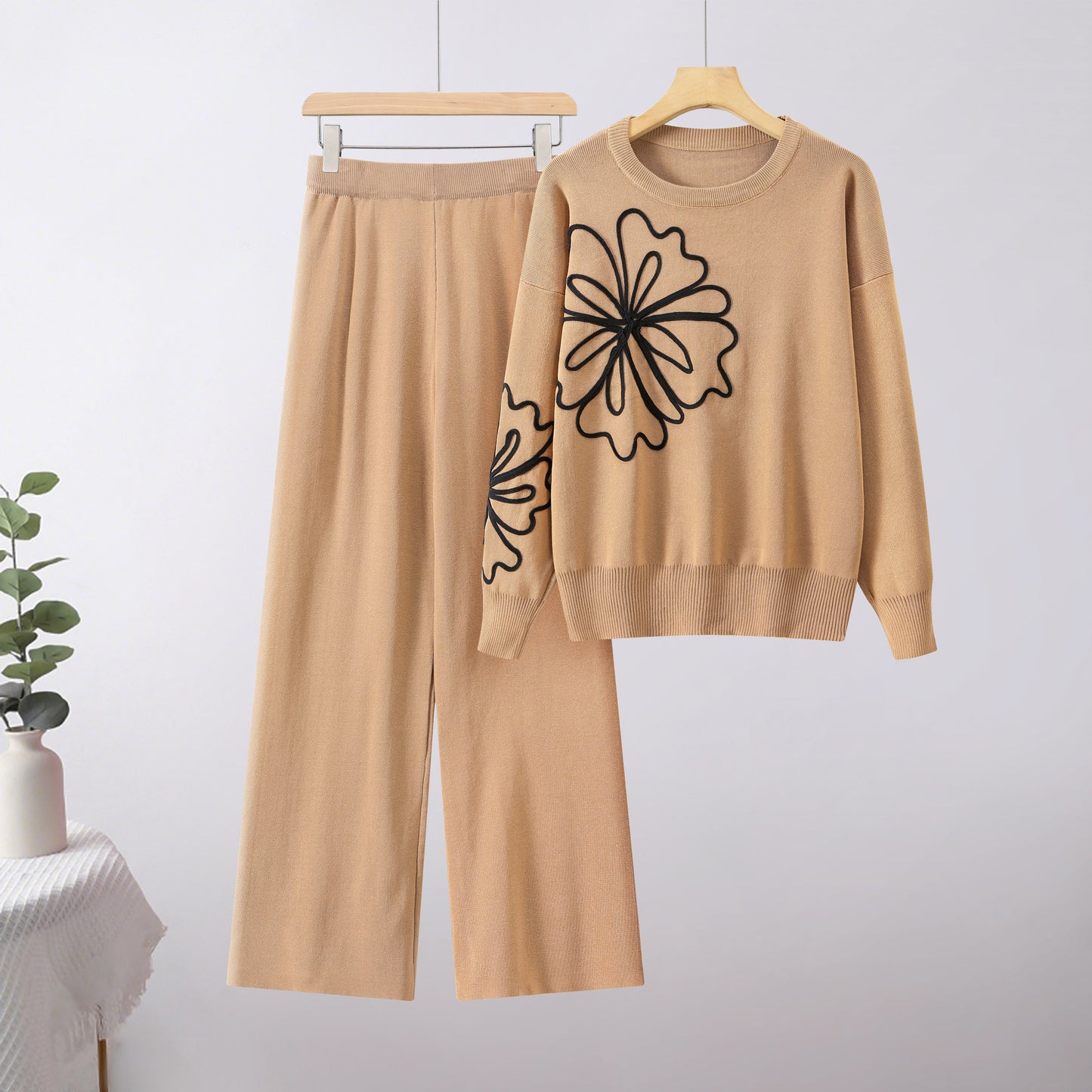 Top Loose Wide Leg Pants Two-piece Suit