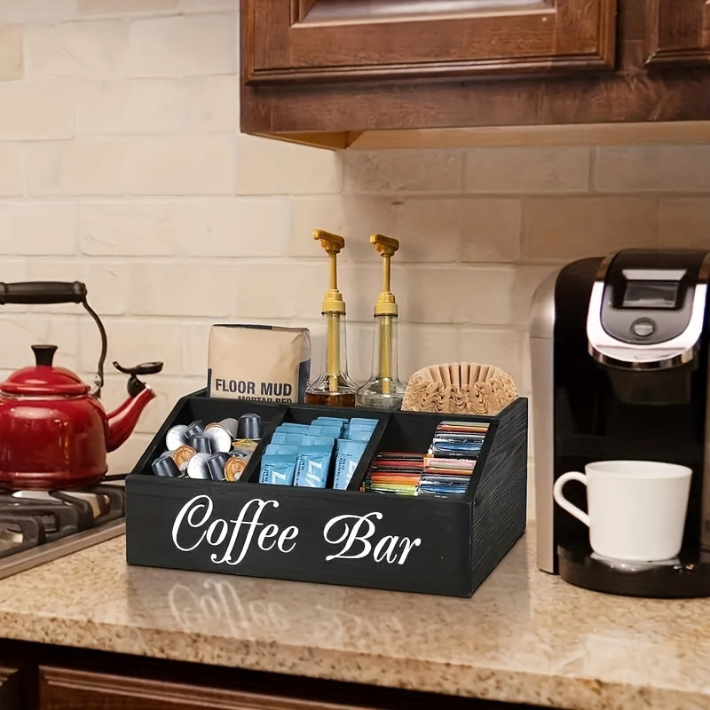 Durable Wooden Divider Coffee Capsule Organizer, Suitable For Coffee Shops, Kitchens, And Offices, Coffee Bar Accessories, Kitchen Accessories.