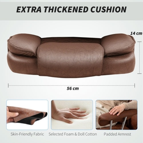 HOMCOM Leathaire Reclining Office Chair With Lumbar Support Pillow