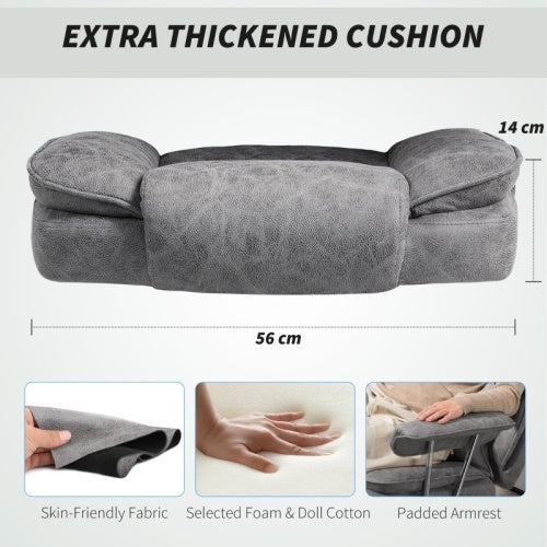 HOMCOM Leathaire Reclining Office Chair With Lumbar Support Pillow