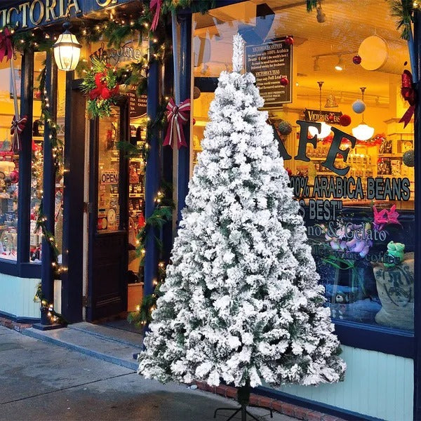 6FT PVC Flocking Christmas Tree 750 Branches Automatic TreeYS