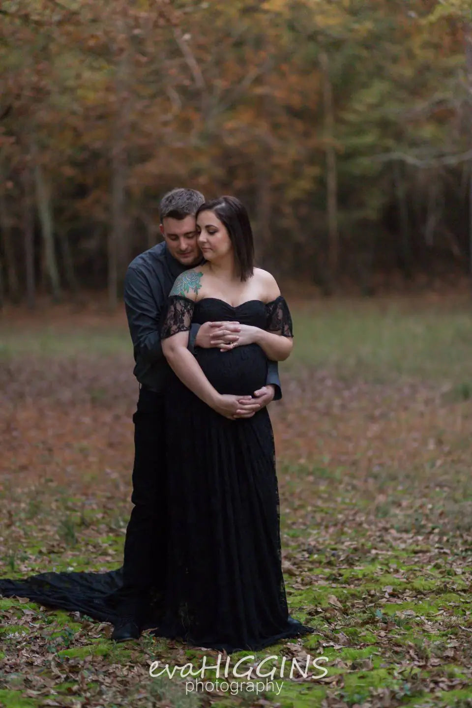 Lace Maternity Maxi Dress with Flutter Sleeves