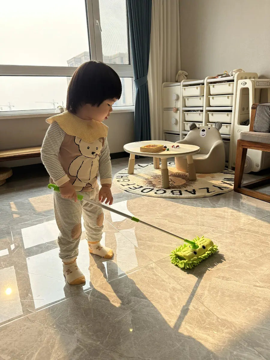 3-Piece Mop Set with Duck Broom and Dustpan for Kids