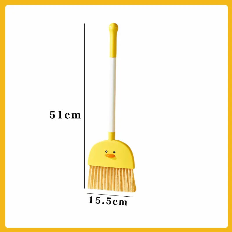 3-Piece Mop Set with Duck Broom and Dustpan for Kids
