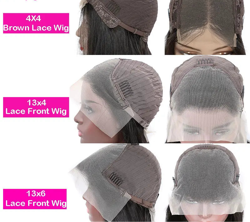 Body Wave 13x4 Transparent Lace Frontal Wig 100% Human Hair Wig Brazilian 4x4 Lace Closure Human Hair Wigs PrePlucked 180% Density