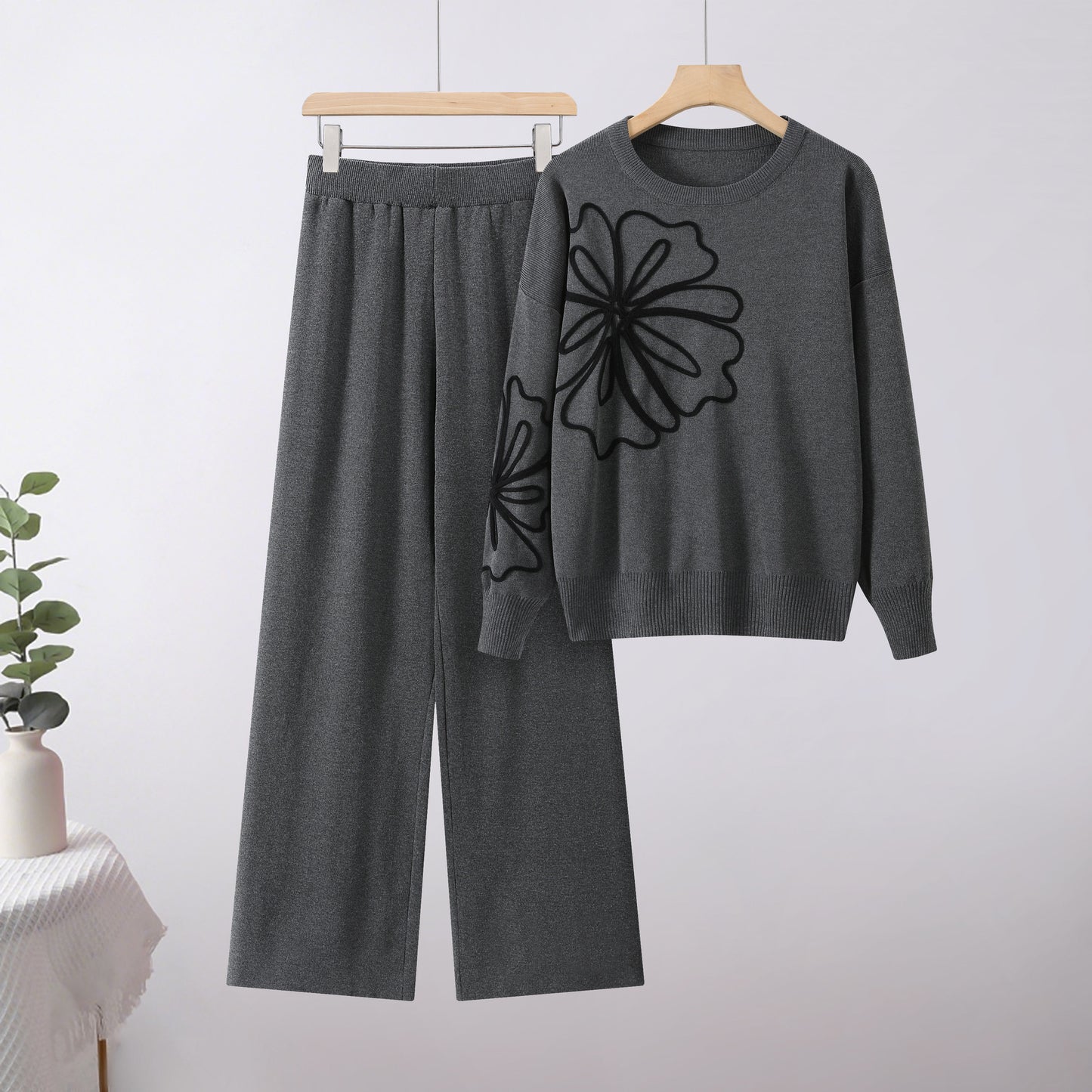 Top Loose Wide Leg Pants Two-piece Suit