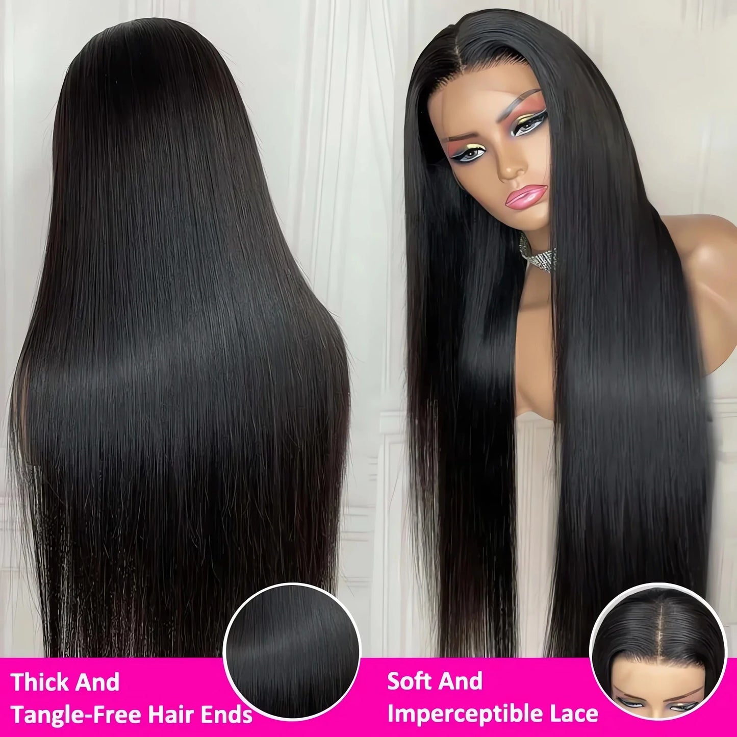 13x6 Human Hair Straight Lace Front Wigs 13x4 Natural Brazilian Transparent