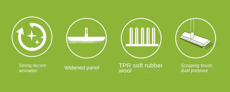 1pc Pet Hair Removal Rubber Broom with Squeegee Handle