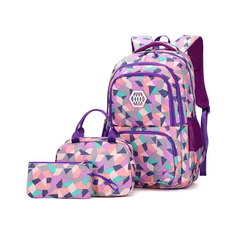 School Bags for Boys & Girl Teenagers Printing Backpack Set Rucksack Bagpack for Kids