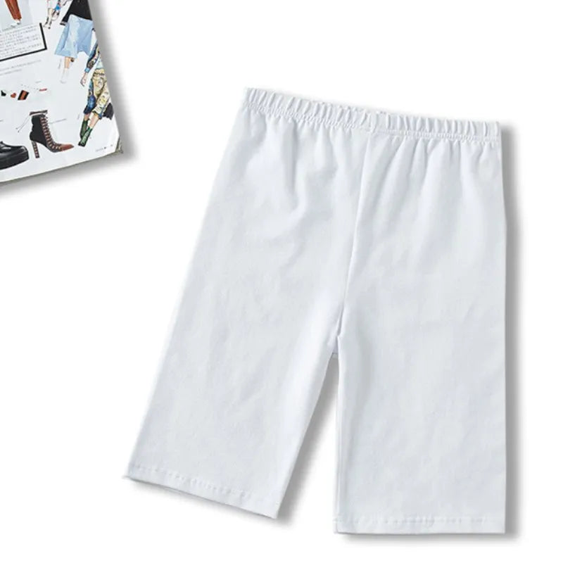 Women Thin Shorts For Summer Fitness High Waist Fashion Cycling Bike Shorts Female Black Slim Knee-Length Bottoms Stretch Shorts