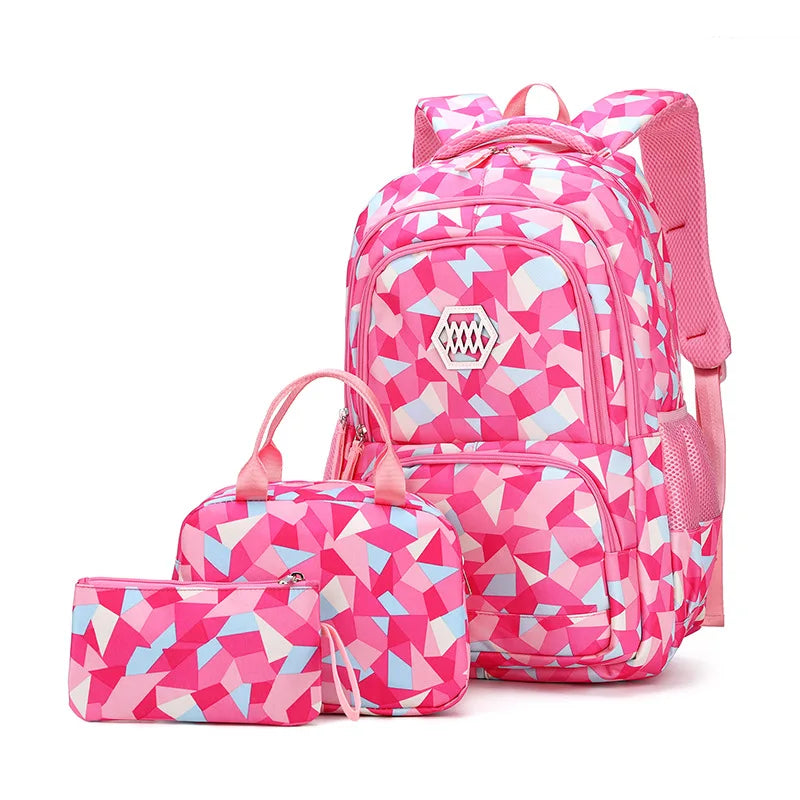 School Bags for Boys & Girl Teenagers Printing Backpack Set Rucksack Bagpack for Kids