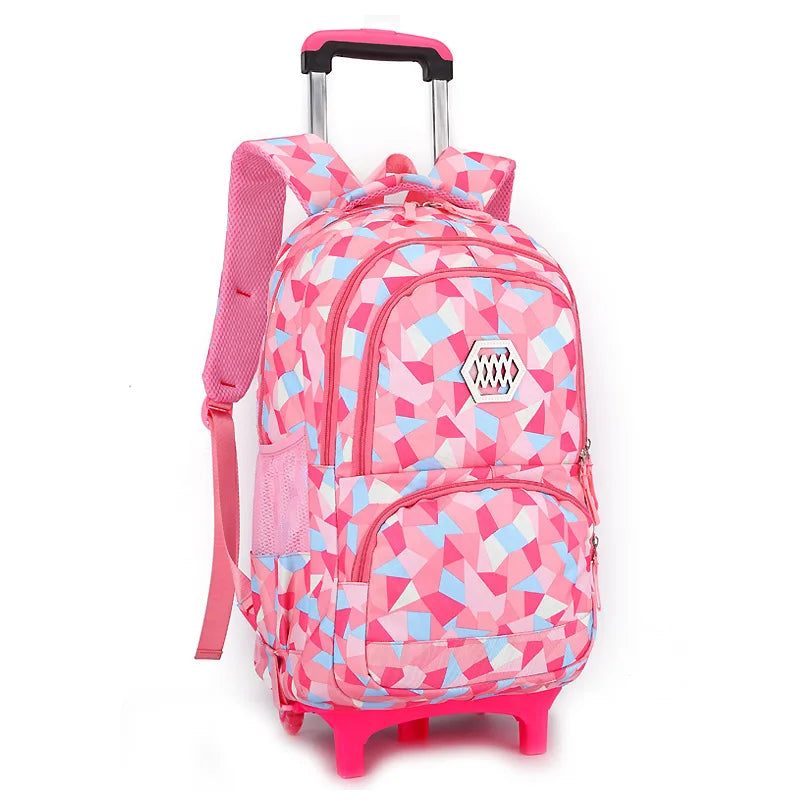 Children Backpack Girls Boys Schoolbags with Wheels School Bags for Boys