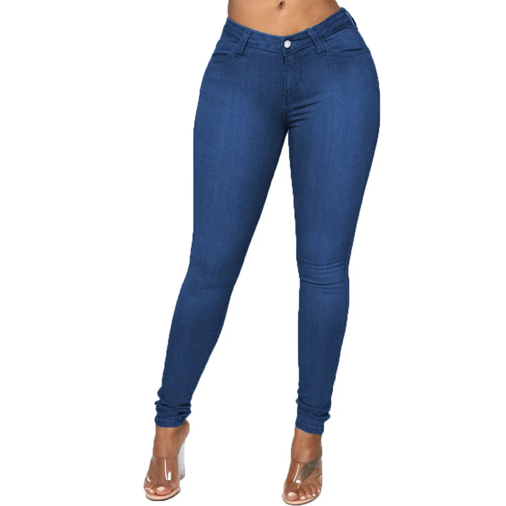 Guangzhou Auyan Hot Sale Highwaisted Ladies Tight Jeans Pencil Pants for Women Style
