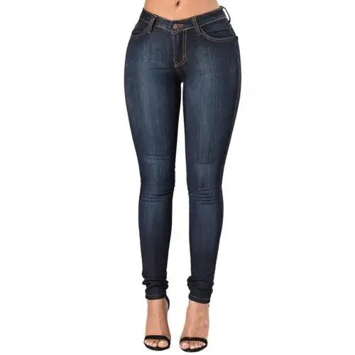 Classic High Waist Skinny Jeans - Medium Blue Wash