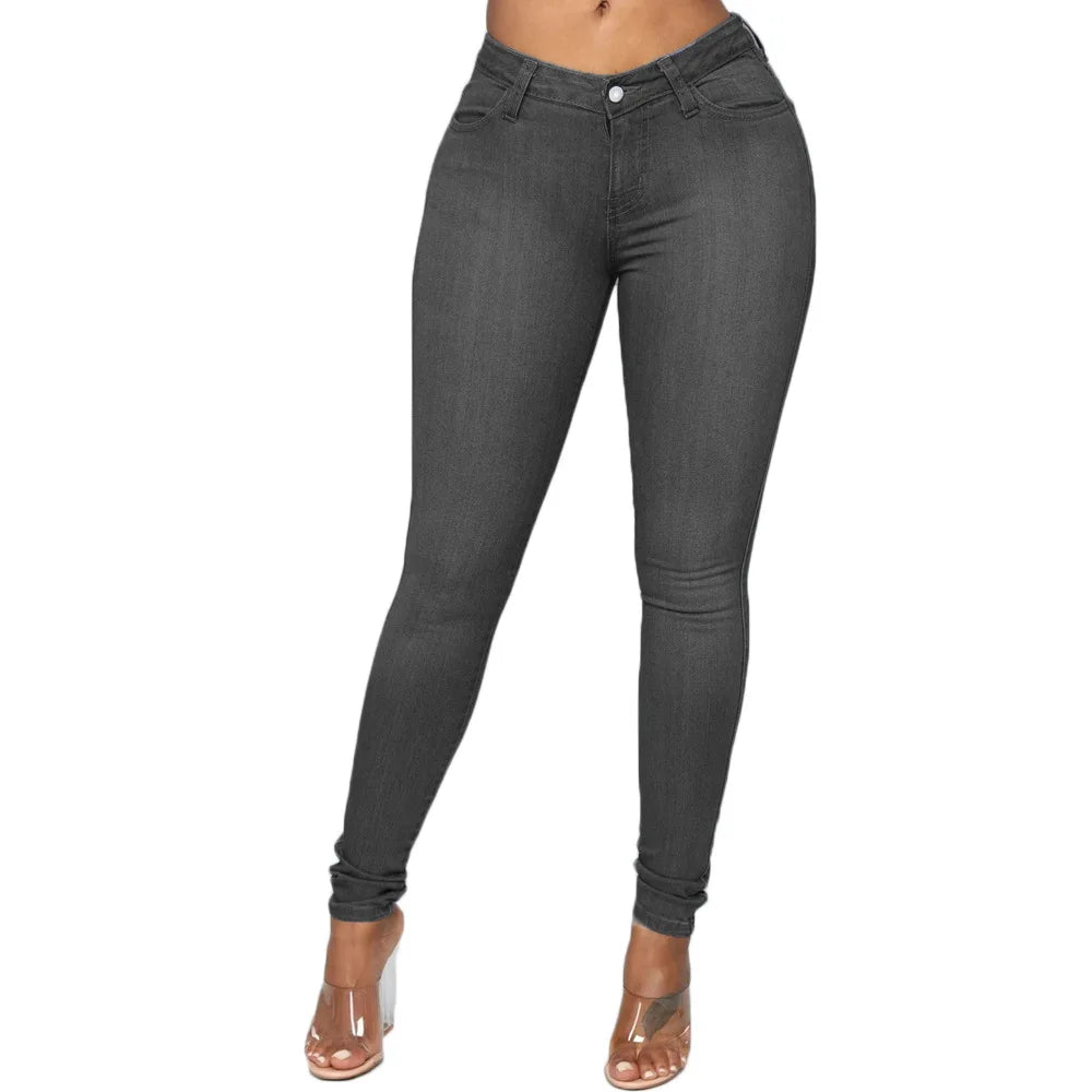 Guangzhou Auyan Hot Sale Highwaisted Ladies Tight Jeans Pencil Pants for Women Style