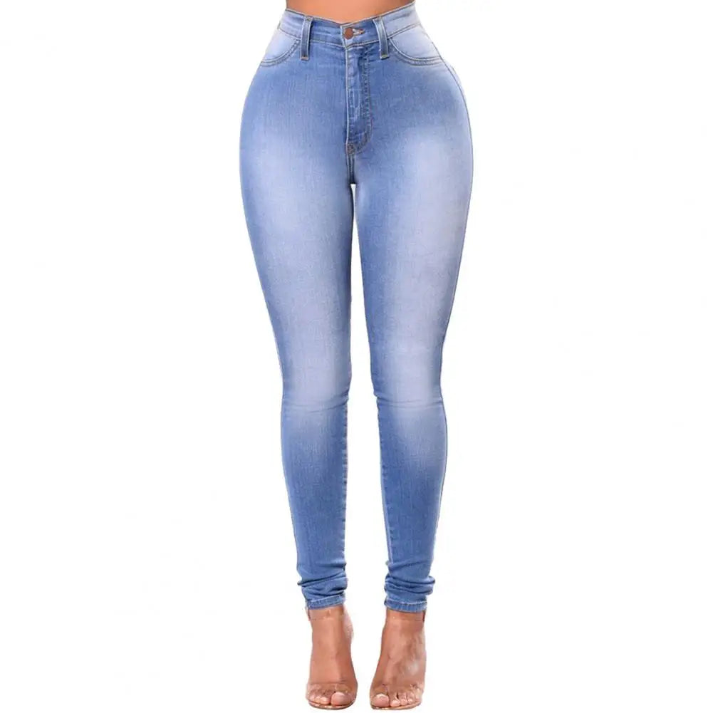 Classic High Waist Skinny Jeans - Medium Blue Wash