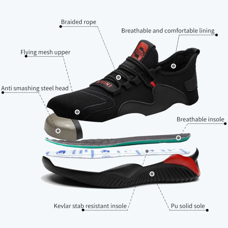 Men Women Work Shoes Steel Toe Cap Safety Standard Sport Shoes Safety Shoes
