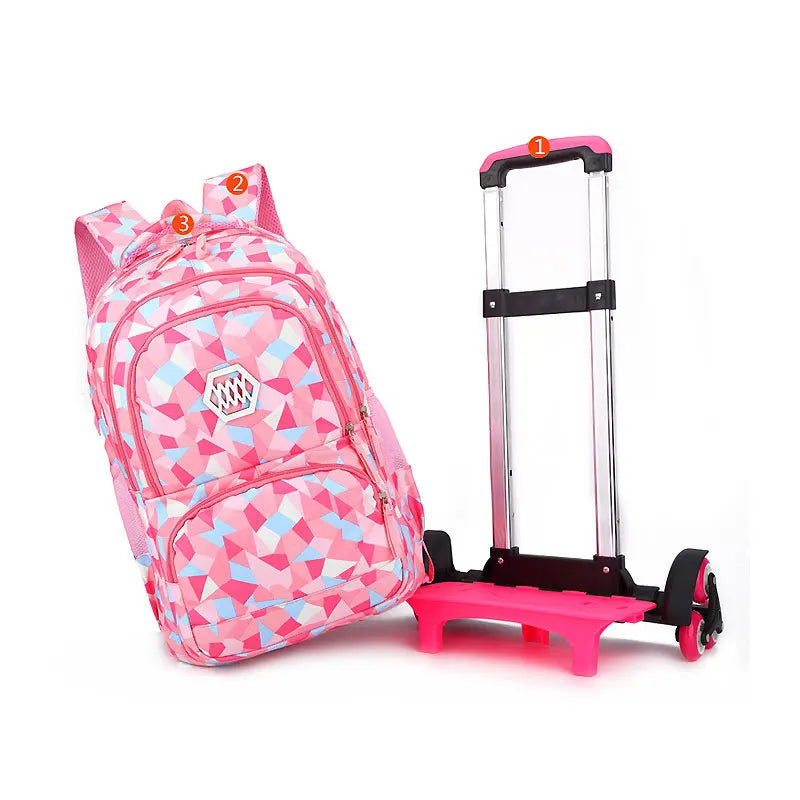 Children Backpack Girls Boys Schoolbags with Wheels School Bags for Boys