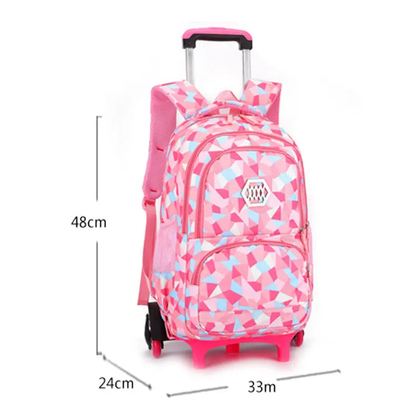 Children Backpack Girls Boys Schoolbags with Wheels School Bags for Boys