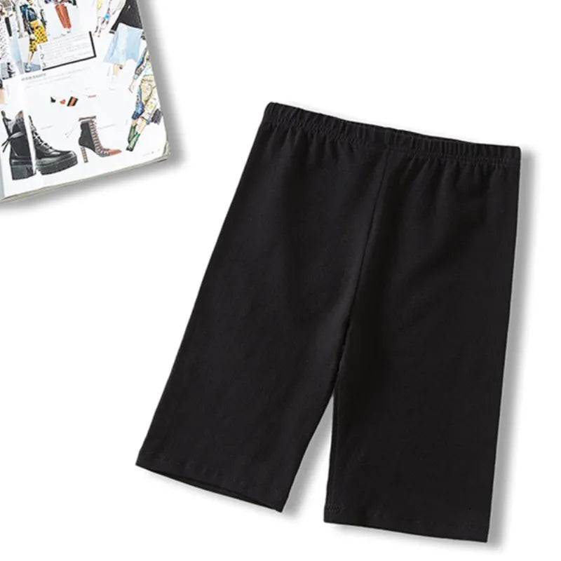 Women Thin Shorts For Summer Fitness High Waist Fashion Cycling Bike Shorts Female Black Slim Knee-Length Bottoms Stretch Shorts