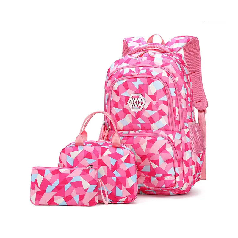 School Bags for Boys & Girl Teenagers Printing Backpack Set Rucksack Bagpack for Kids