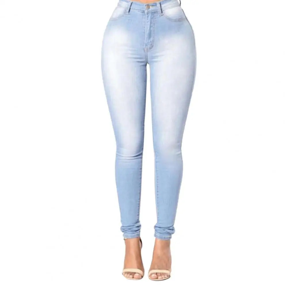Classic High Waist Skinny Jeans - Medium Blue Wash