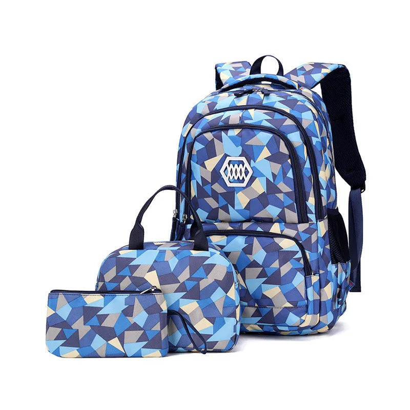 School Bags for Boys & Girl Teenagers Printing Backpack Set Rucksack Bagpack for Kids