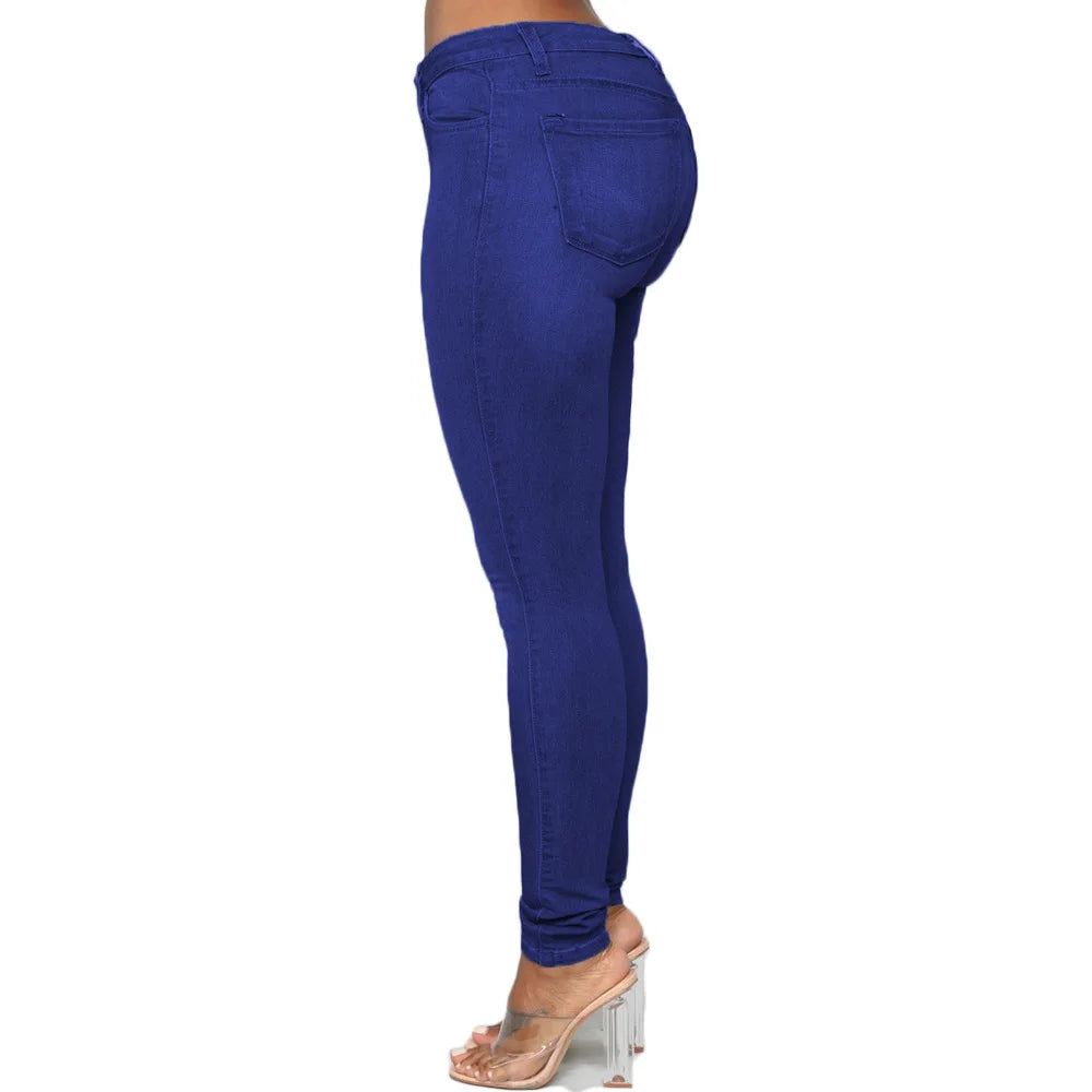 Guangzhou Auyan Hot Sale Highwaisted Ladies Tight Jeans Pencil Pants for Women Style