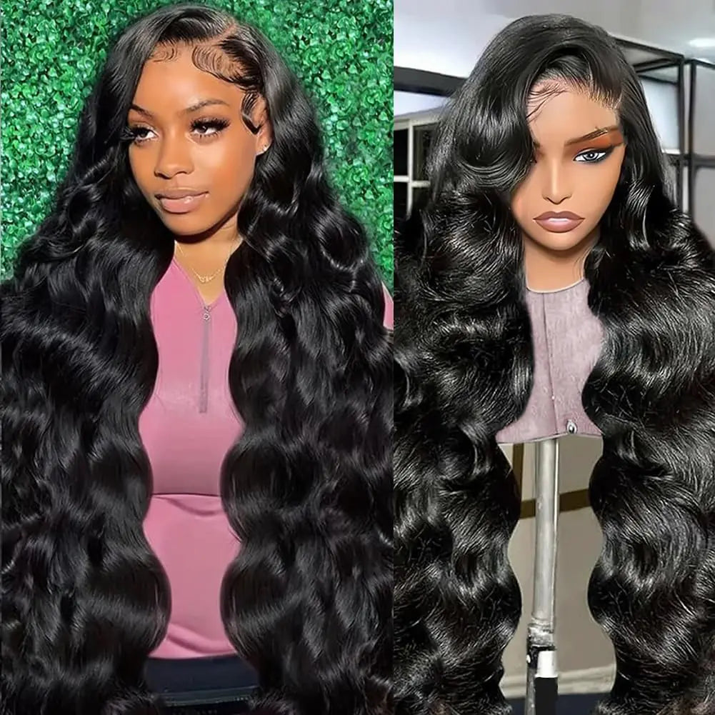 Body Wave Lace Front Wigs Human Hair 26 inch 180% Density 13x4 HD Transparent Lace Frontal Wigs Human Hair Pre Plucked With Baby Hair Human Hair Lace Front Wigs Body Wave Glueless Wig Natural Color