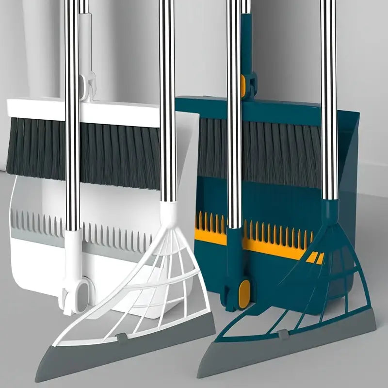 Broom, Dustpan & Squeegee Combo Set with Long Handles