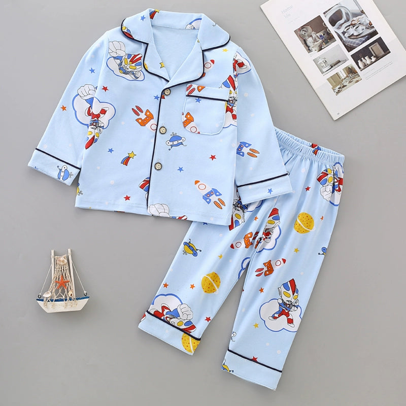 Long Sleeves Cotton Pajamas For Baby and Boys