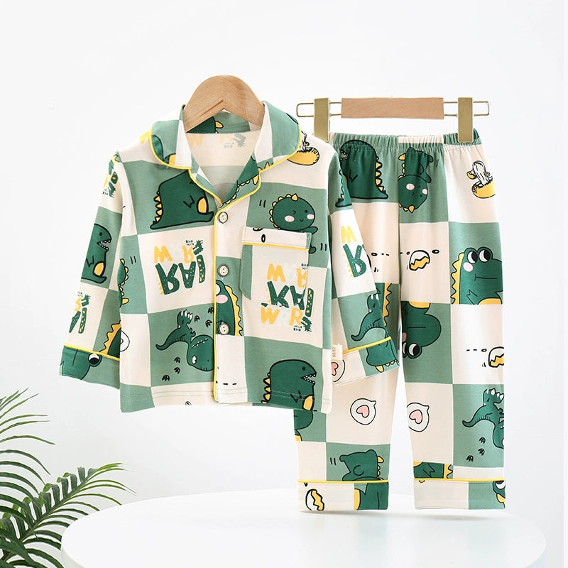 Long Sleeves Cotton Pajamas For Baby and Boys
