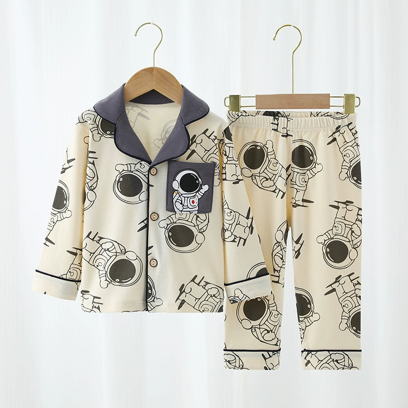 Long Sleeves Cotton Pajamas For Baby and Boys
