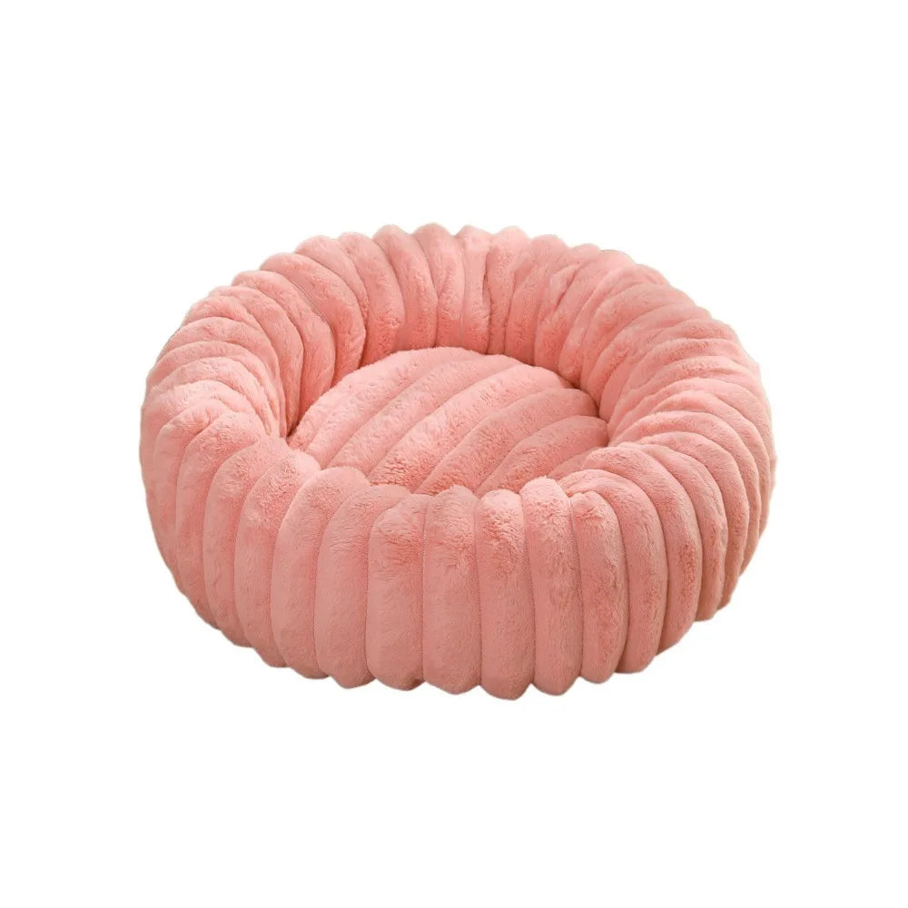 Pet Accessories Thickened Dog Warm Bed Soft Comfortable Donut Dog Bed Plush Dog Nests Round Pet Sleeping Bed Indoor