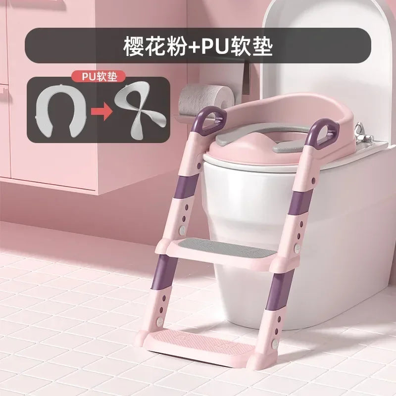 Children's Toilet Foldable Foot Stool Multi-functional Toilet Boy Girl Baby Toilet Training Potty Ladder for Kids Stepped
