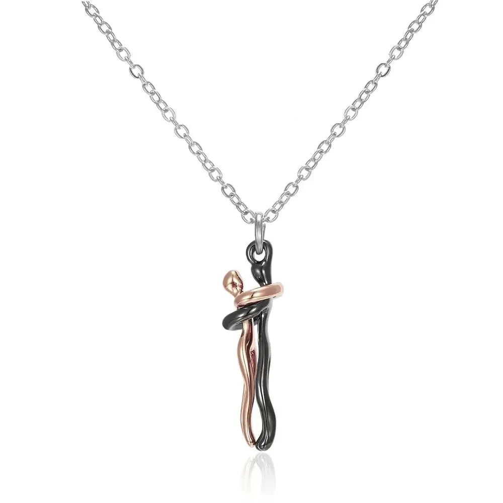 Fashion Hugging Necklace Jewelry Choker Hug Pendant Chain Men Necklaces For Lover Couple women Gift