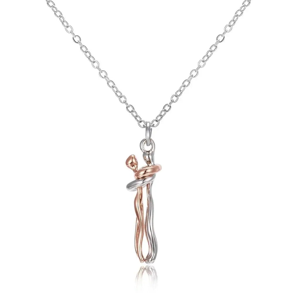 Fashion Hugging Necklace Jewelry Choker Hug Pendant Chain Men Necklaces For Lover Couple women Gift