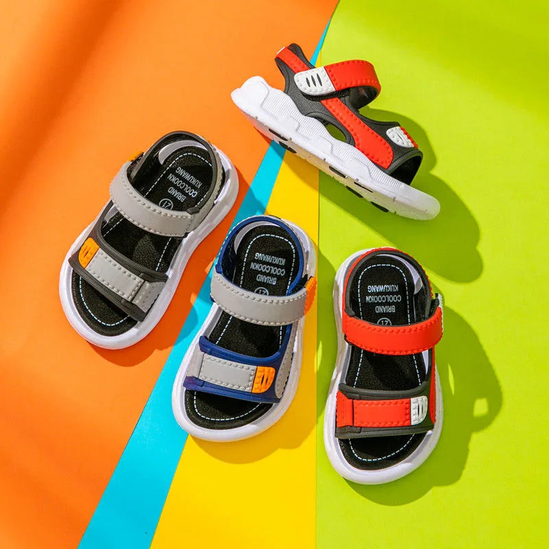 Boys and Girls Sandals Shoes Soft Soled Children Kids Baby Beach Shoe Swimming Shoe Outdoor Sandal Roman Slippers 21-35 Size