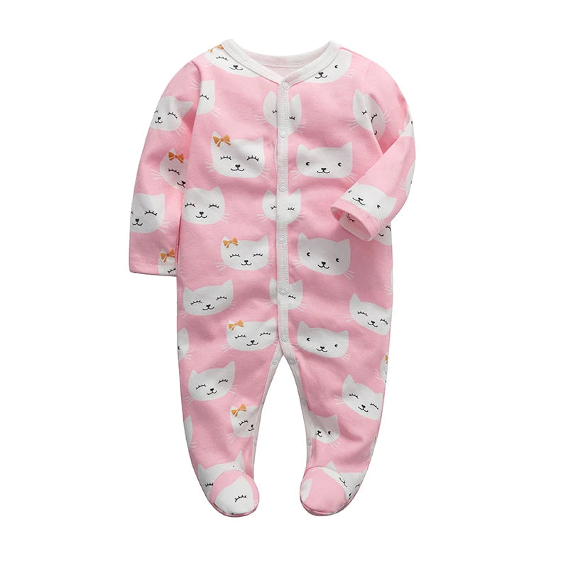 Baby Boy Rompers Cotton Girls Clothes Long Sleeve Summer Soft Jumpsuit V-neck 0-12m Onesie Clothing
