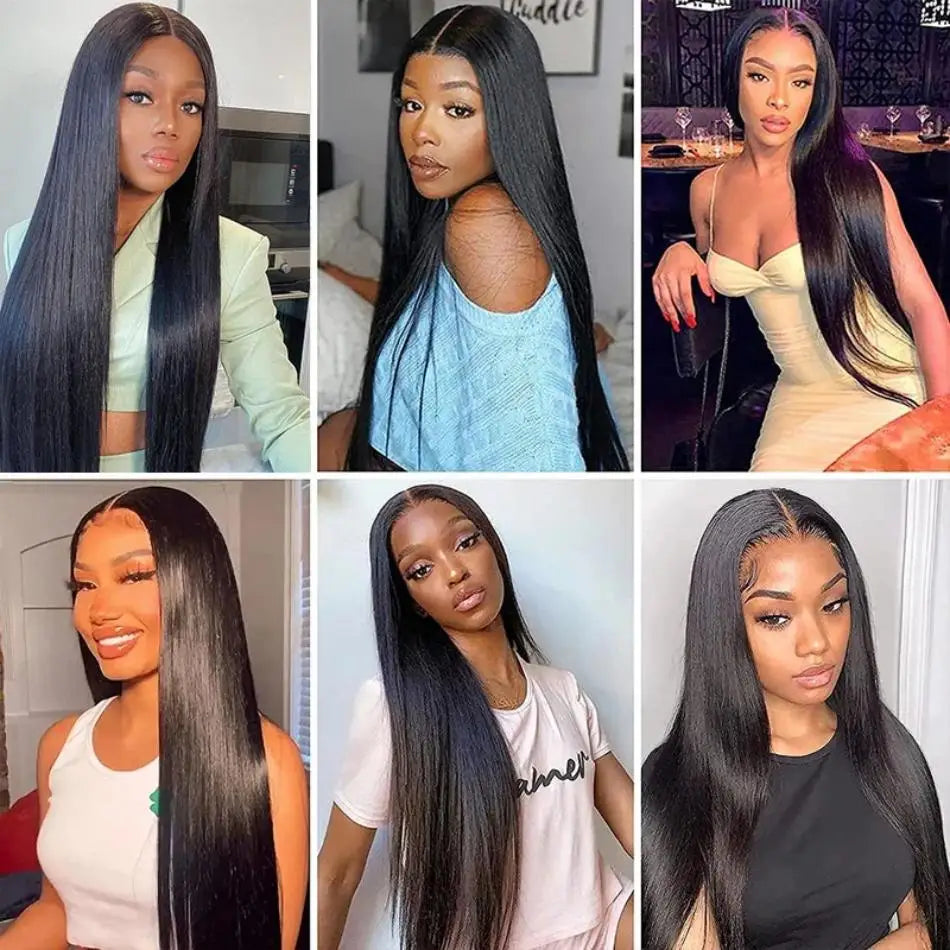 13x6 Human Hair Straight Lace Front Wigs 13x4 Natural Brazilian Transparent