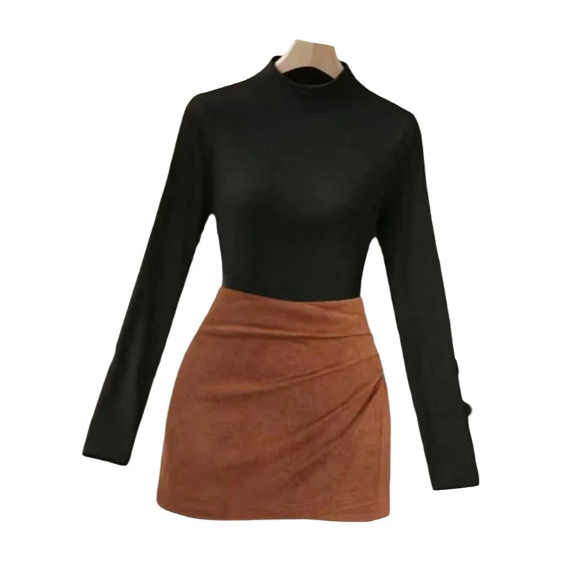 Cotton Blend Skirt with Embroidery Mid Spring Fashion Trend Queen Style Half-length Skirt