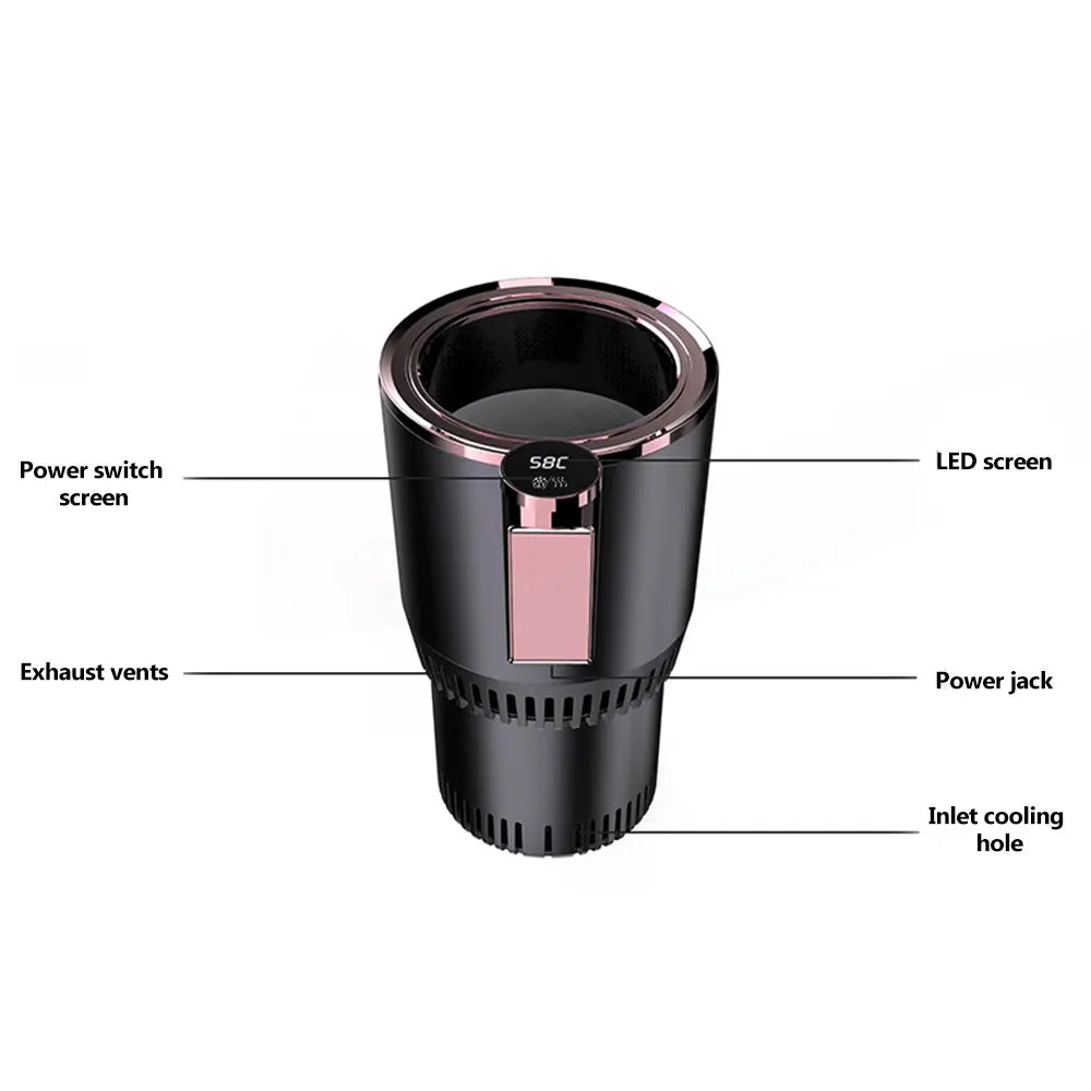 2 in1 Hot And Cold Car Smart Cup Drinks Holders Digital Temperature Display Drink Cup Warmer Cooler For Home Office