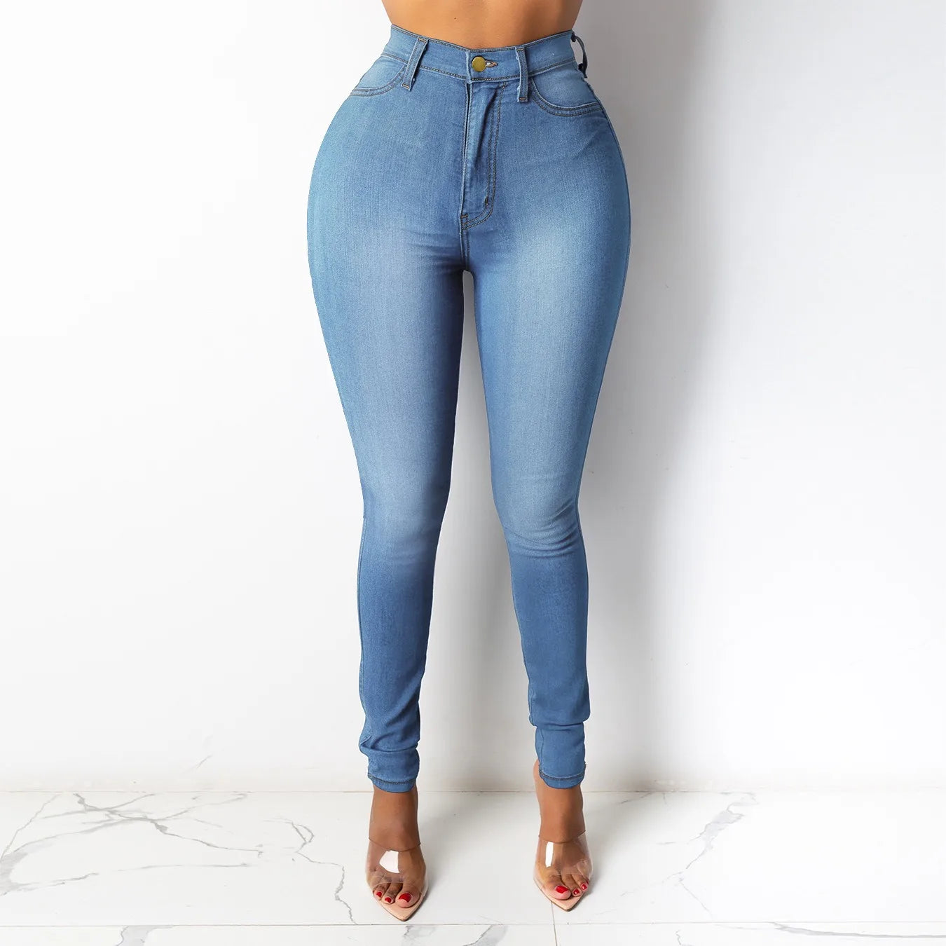 Classic Beauty Booty Lifter High Waist Skinny Jeans - Medium Blue Wash